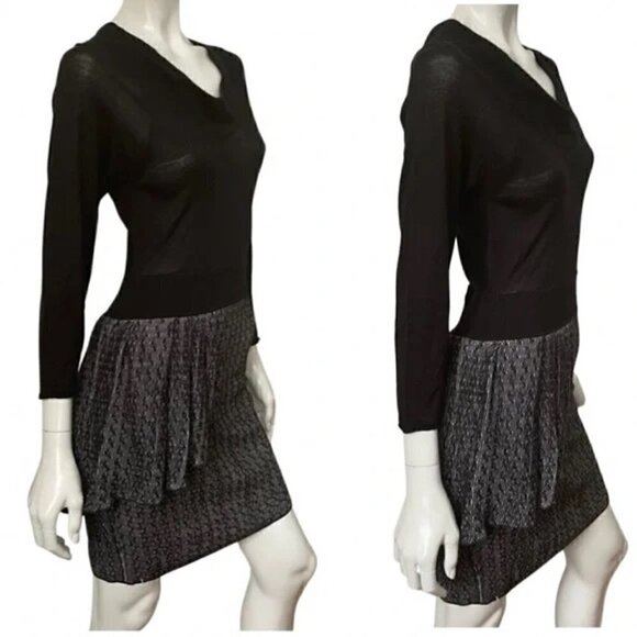 Yigal Azrouel New York Cashmere & Silk Asymmetrical Ruffle Dress NWT, S - Picture 7 of 12